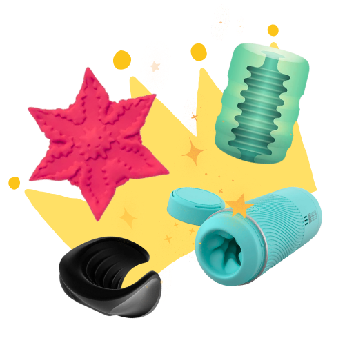 four different kinds of strokers over a crown with stars