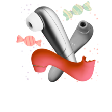 three suction vibes and hard candies and stars